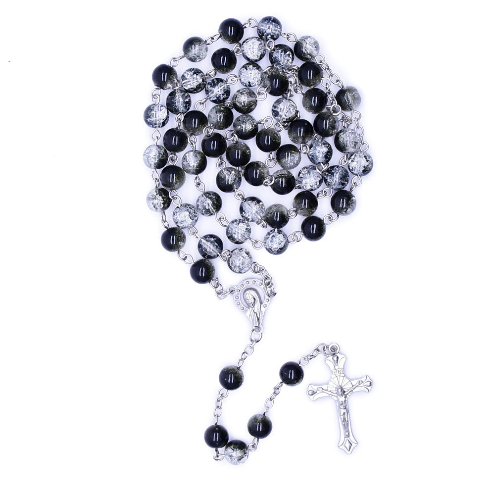 $0.99 Deal - Cracked Glass Bead Rosary – Strength and Faith Through Adversity