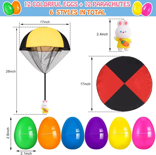 Prefilled Easter Eggs with Colorful Bunny Parachute Easter Egg Gift Set Amen Artisan