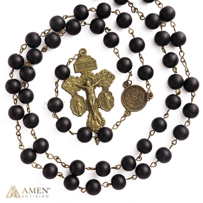 Black Agate Catholic Rosary