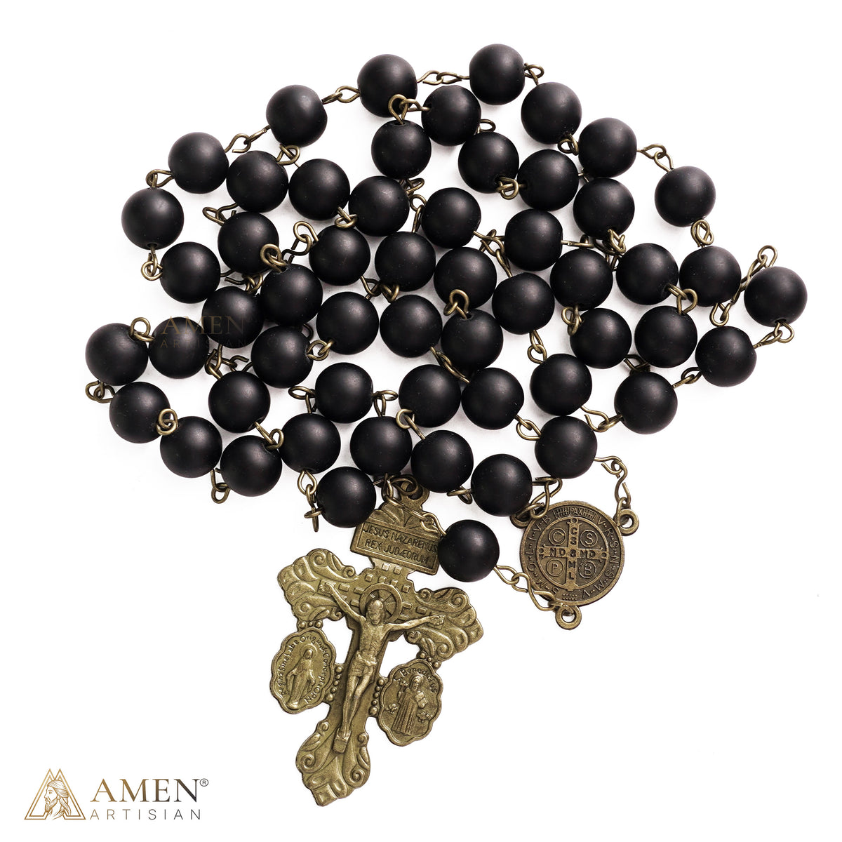 Black Agate Catholic Rosary