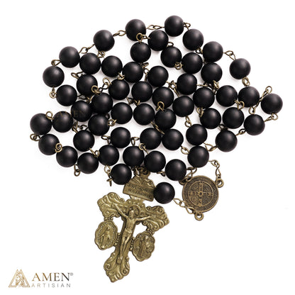 Black Agate Catholic Rosary