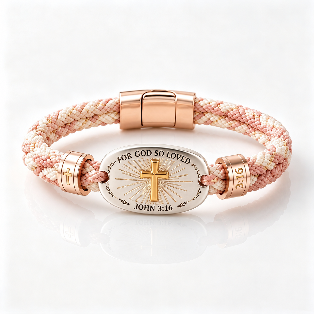 Hand-Braided Scripture Cross Bracelet