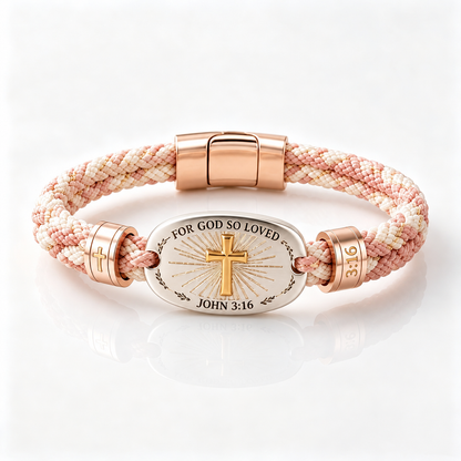 Hand-Braided Scripture Cross Bracelet