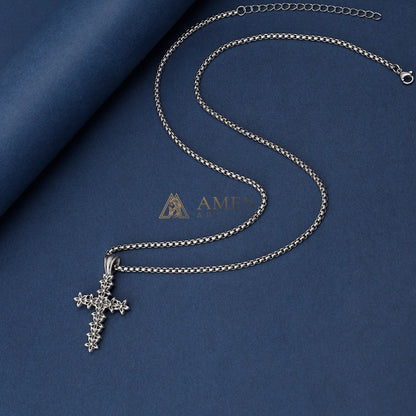 Floral Cross Pendant Necklace Amen Artisan