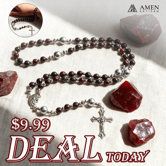 【Deal Today】Red Jasper Rosary