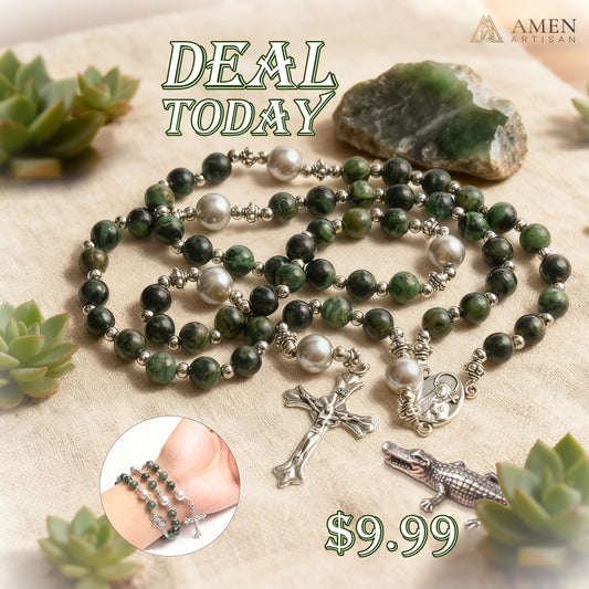 【Deal Today】Kambamba Jasper Rosary
