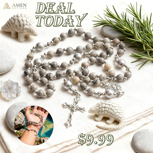 【Deal Today】Map Jasper Rosary