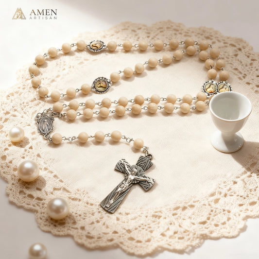 Ivory Jade Rosary Amen Artisan