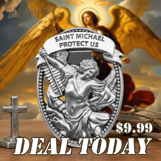 St Michael Medal Car Clip