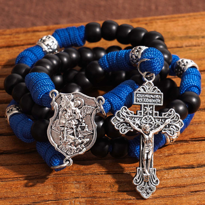 St. Michael Paracord Rosary with Jesus Crucifix - Protection & Strength