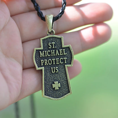 St Michael Necklace - Vintage Archangel Pendant Necklace - Amen Artisan