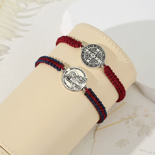 $0.99 Deal Jesus Portrait Pendant Braided Bracelet