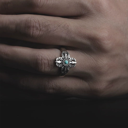 $0.99 Deal - Natural Turquoise Christ Ring