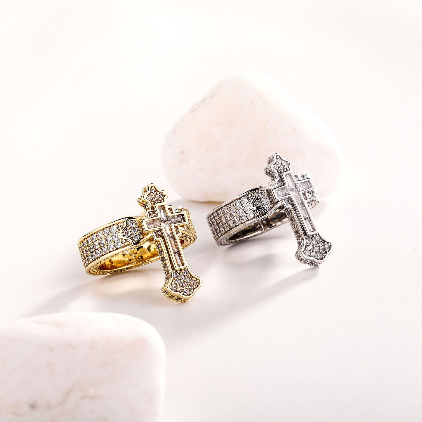 $0.99 Deal Diamond Cross Christ Ring