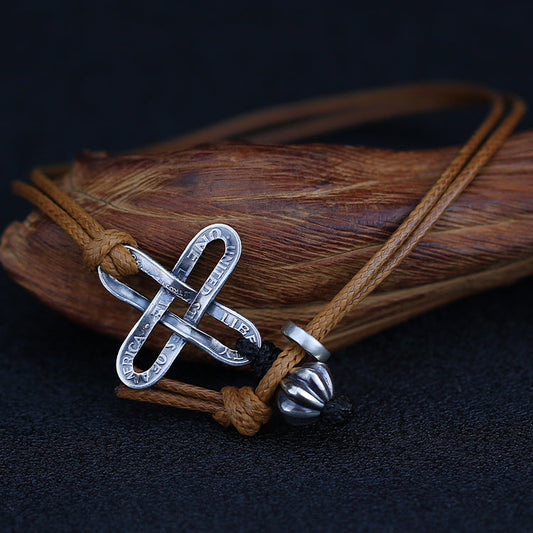 Handmade 10-cent silver coin cross bracelet