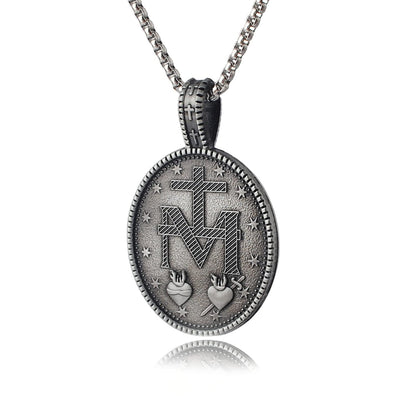 Virgin Mary Titanium Stee Pendent Amen Artisan