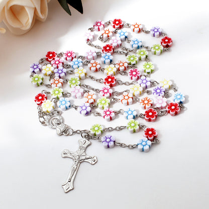 Colorful Cherry Blossom Beads Rosary
