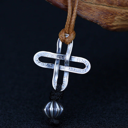 Handmade 10-cent silver coin cross bracelet