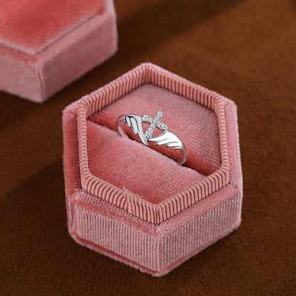 Wings Diamond Cross Ring