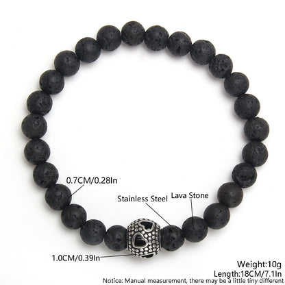 Obsidian Volcanic Stone Beaded Bracelet
