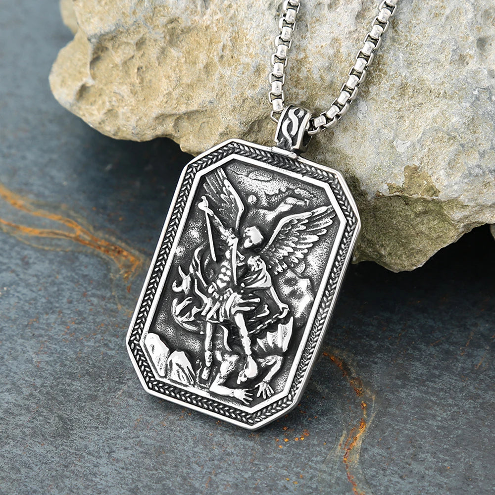 St. Michael the Archangel Guardian Medal Necklace - Amen Artisan
