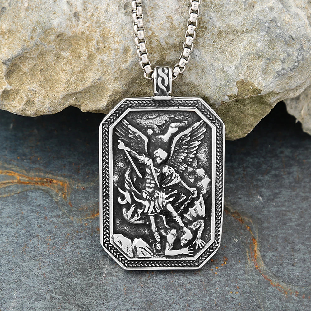 St. Michael the Archangel Guardian Medal Necklace - Amen Artisan