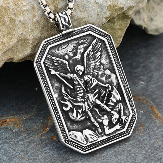 St. Michael the Archangel Guardian Medal Necklace - Amen Artisan