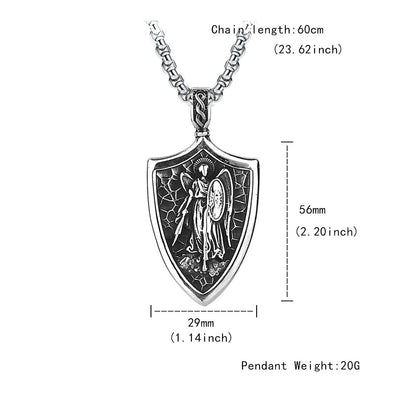 St. Michael the Archangel Shield Pendant Necklace