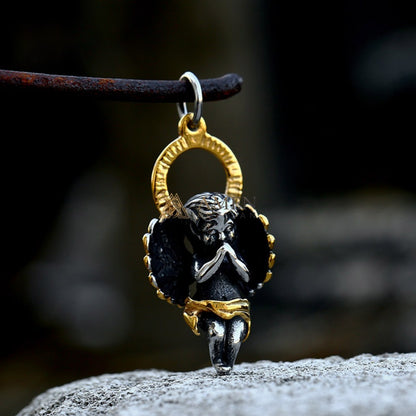 Praying Angel Pendant Necklace Amen Artisan