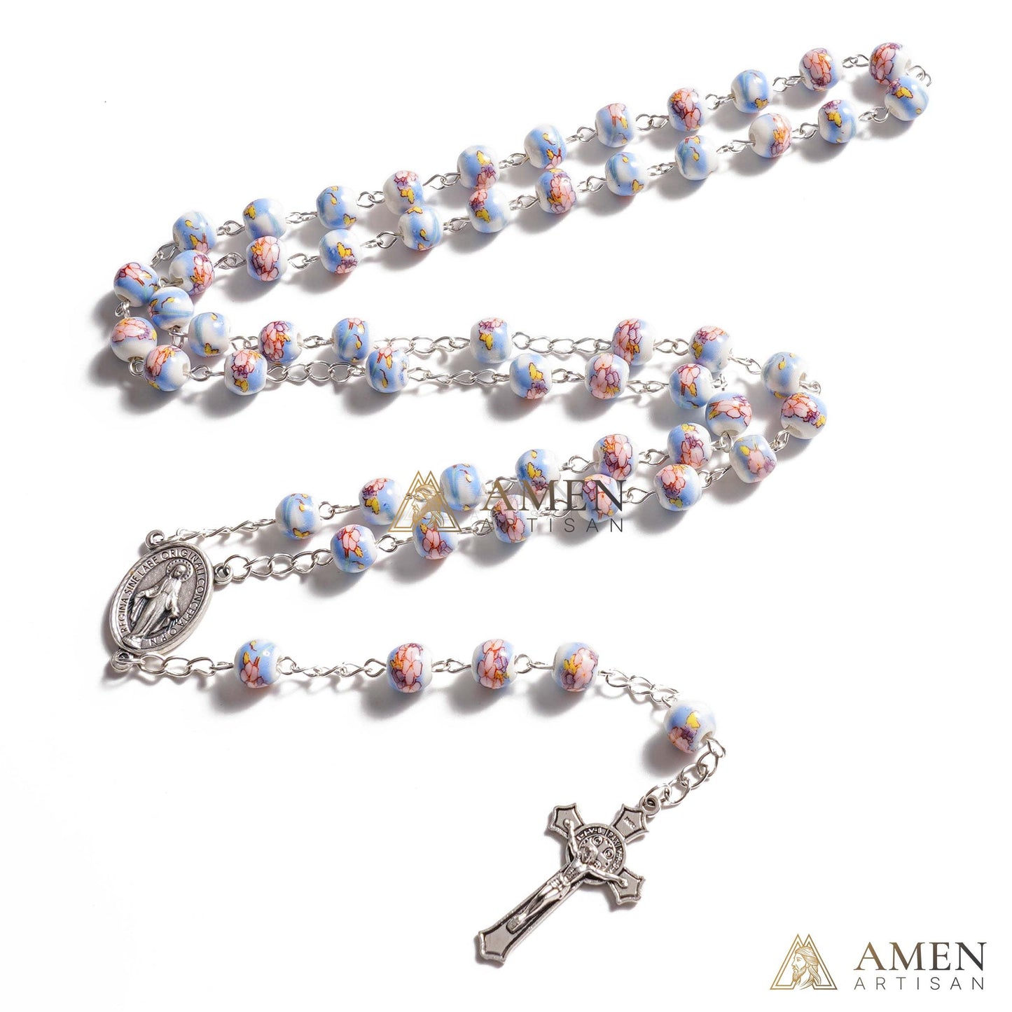 Magnolia Ceramic Rosary Amen Artisan