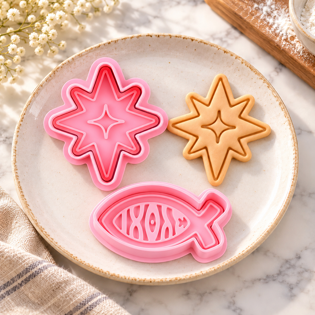 Nativity Cookie Cutter & Stamp Set – Mary, Joseph & Baby Jesus Christmas Baking