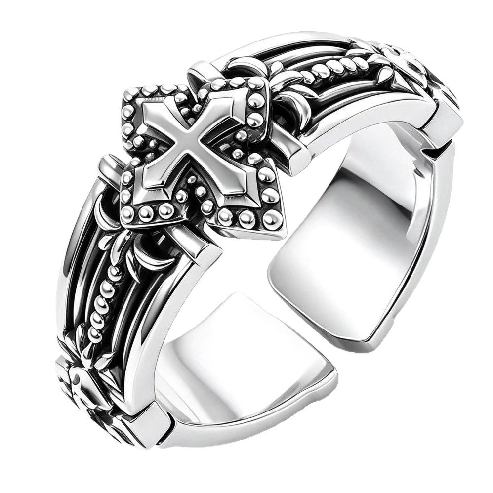 Adjustable Vintage Cross Ring