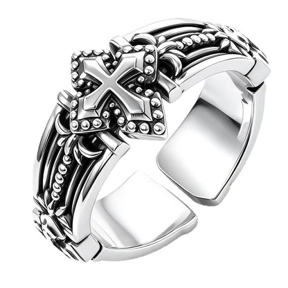 Adjustable Vintage Cross Ring