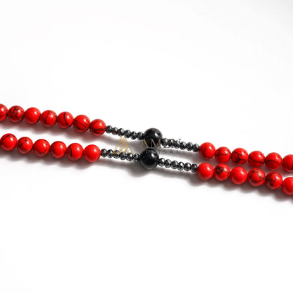 Red Turquoise Cross Rosary Amen Artisan
