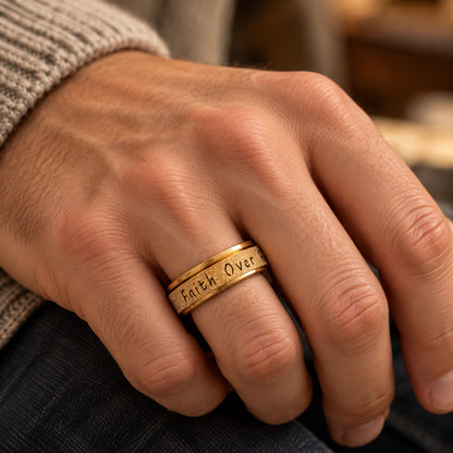 Faith Over Fear Spinner Ring – Turn to Faith, Not Fear
