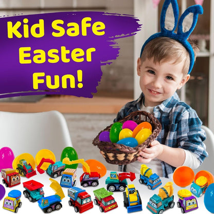 Prefilled Easter Eggs Colorful Easter Construction Truck Egg Set Amen Artisan
