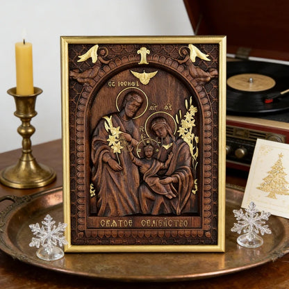 Holy Family Wood Carving
