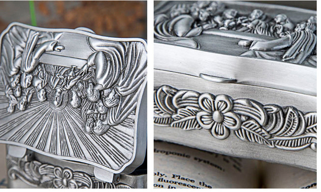 Last Supper Keepsake Box with Antique Silver-Tone Finish