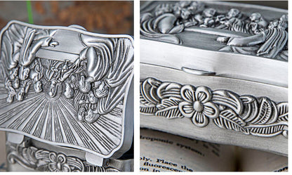 Last Supper Keepsake Box with Antique Silver-Tone Finish