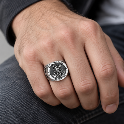 [DEAL TODAY] St. Michael the Archangel Signet Ring