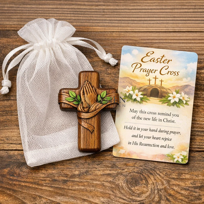 Handmade Pocket Prayer Wooden Cross Amen Artisan