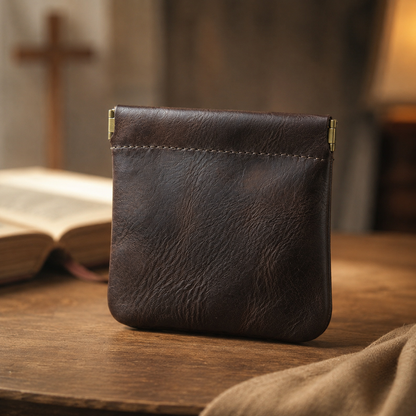 Genuine Leather Rosary Storage Pouch - Keep Your Rosary Close, Clean, and Protected