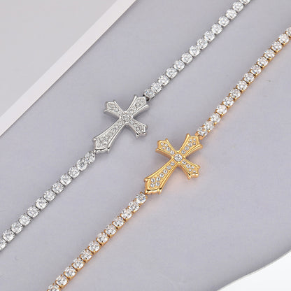 Faith Reminder Cross Bracelet with Adjustable Chain