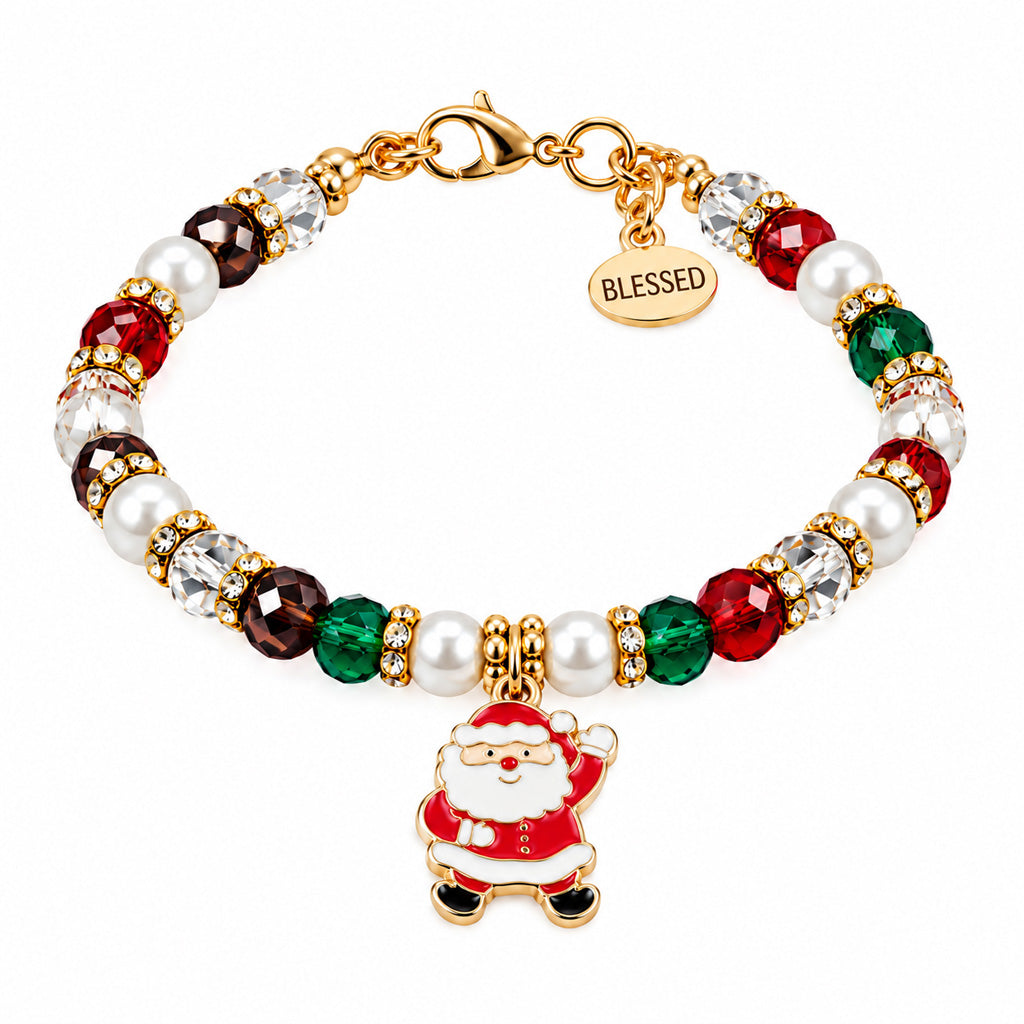 Festive Christmas Beaded Bracelet