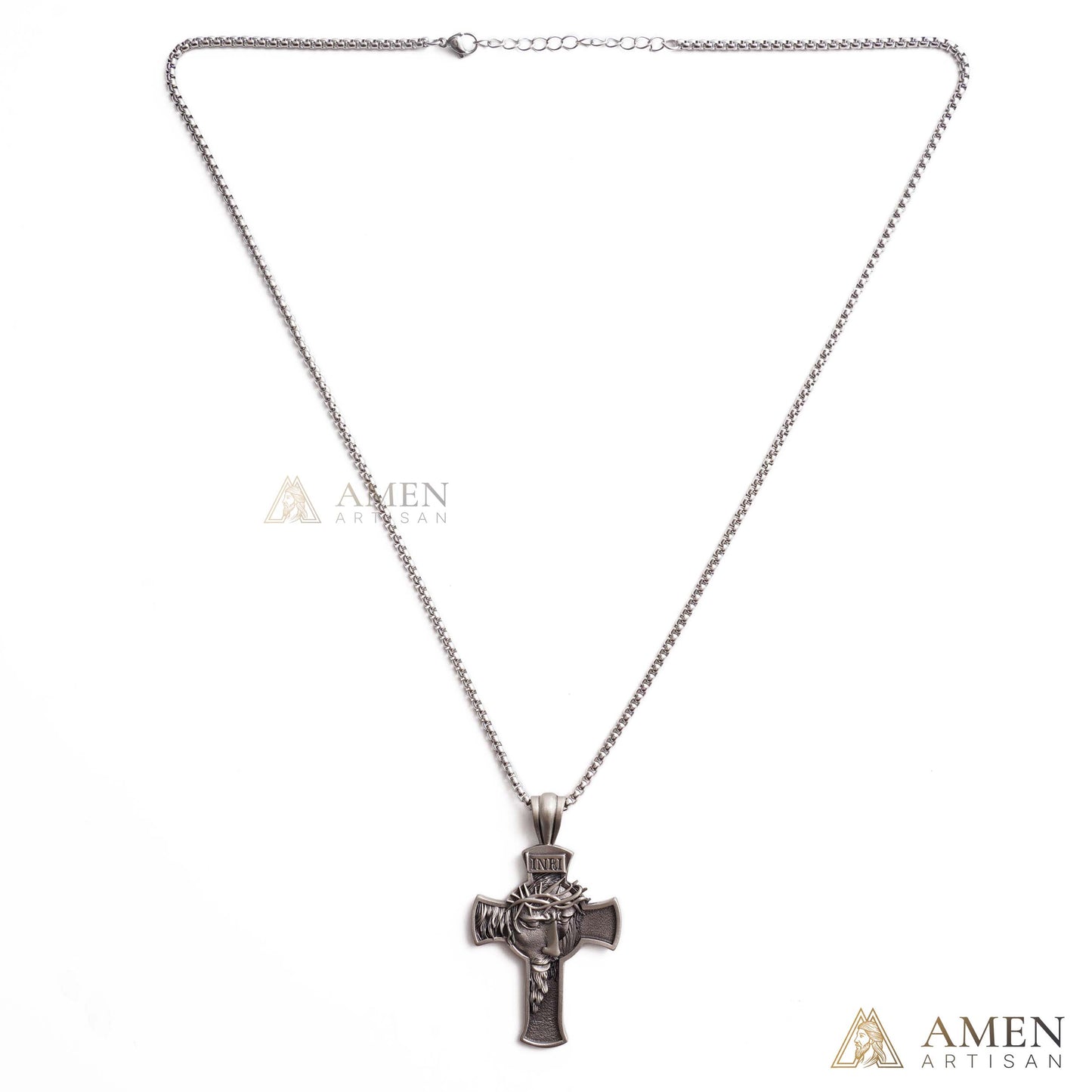 【Deal Today】Jesus Crown of Thorns Cross Pendant with Chain | Amen Artisan