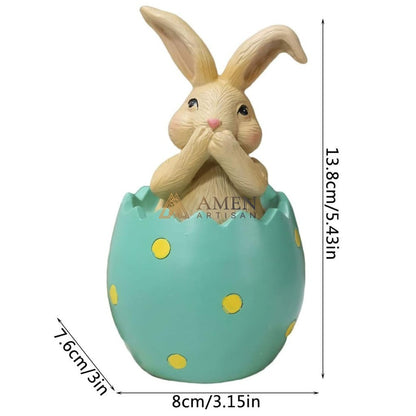 Easter Bunny Egg Statue Amen Artisan