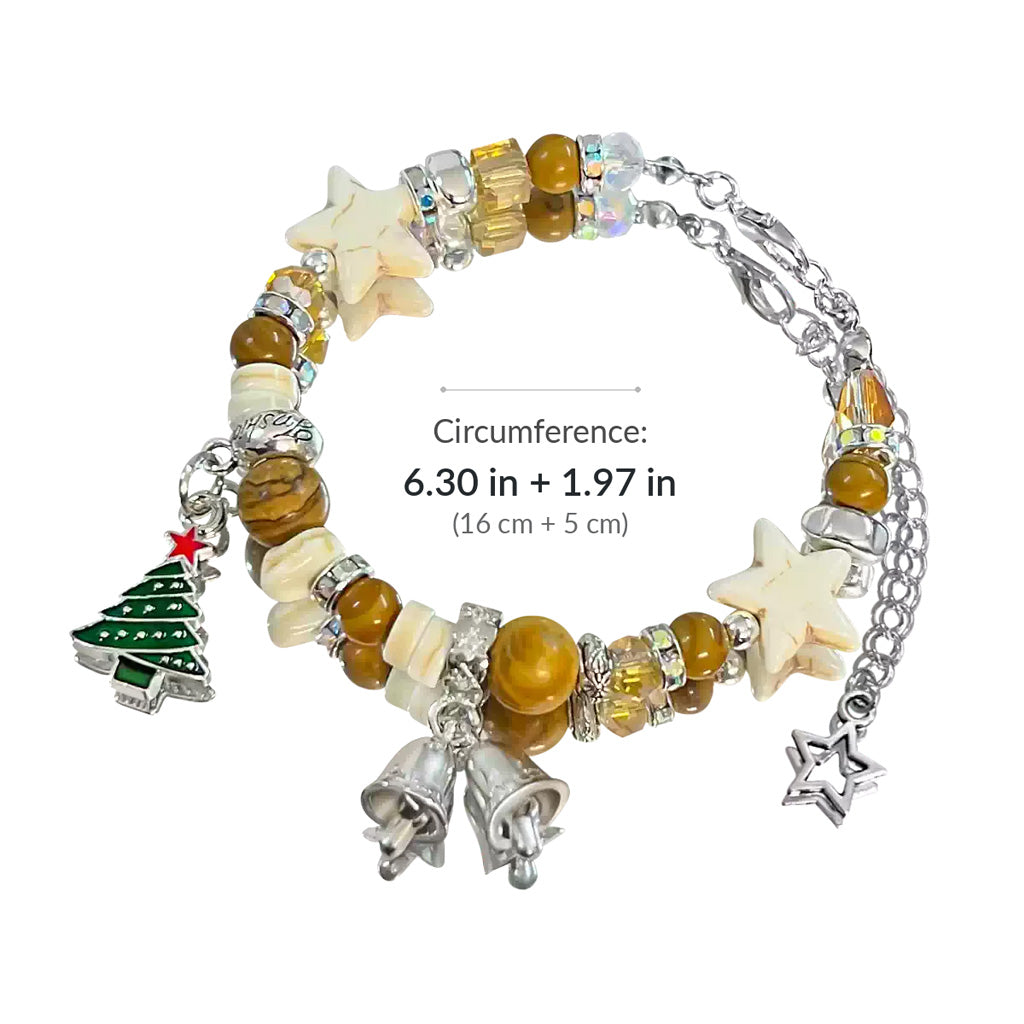 Christmas Tree & Bell Charm Bracelet