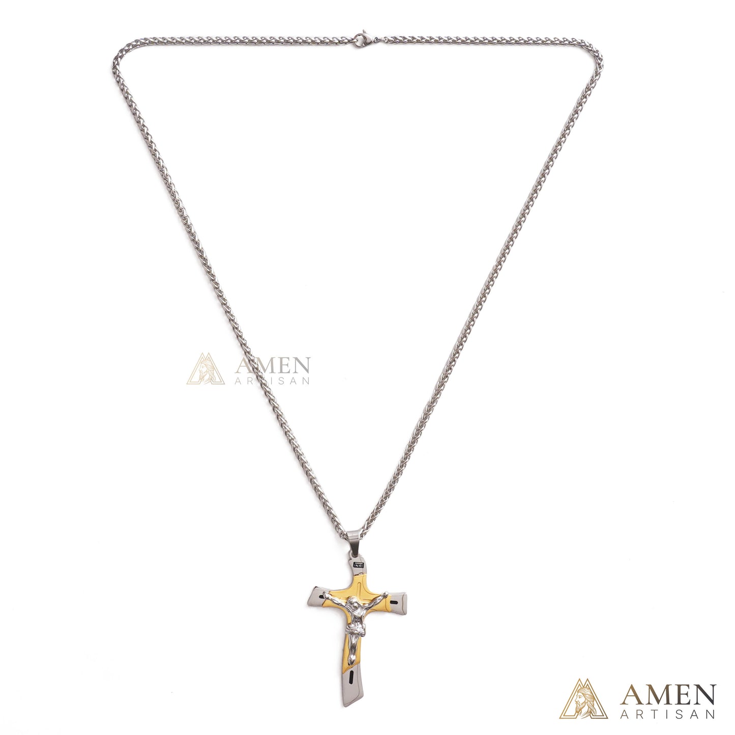 Two-Tone Jesus Crucifix Necklace - Faith & Redemption