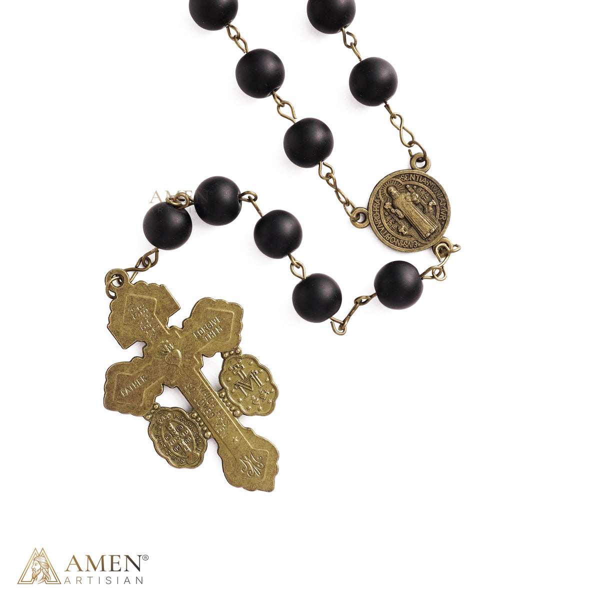 Black Agate Catholic Rosary