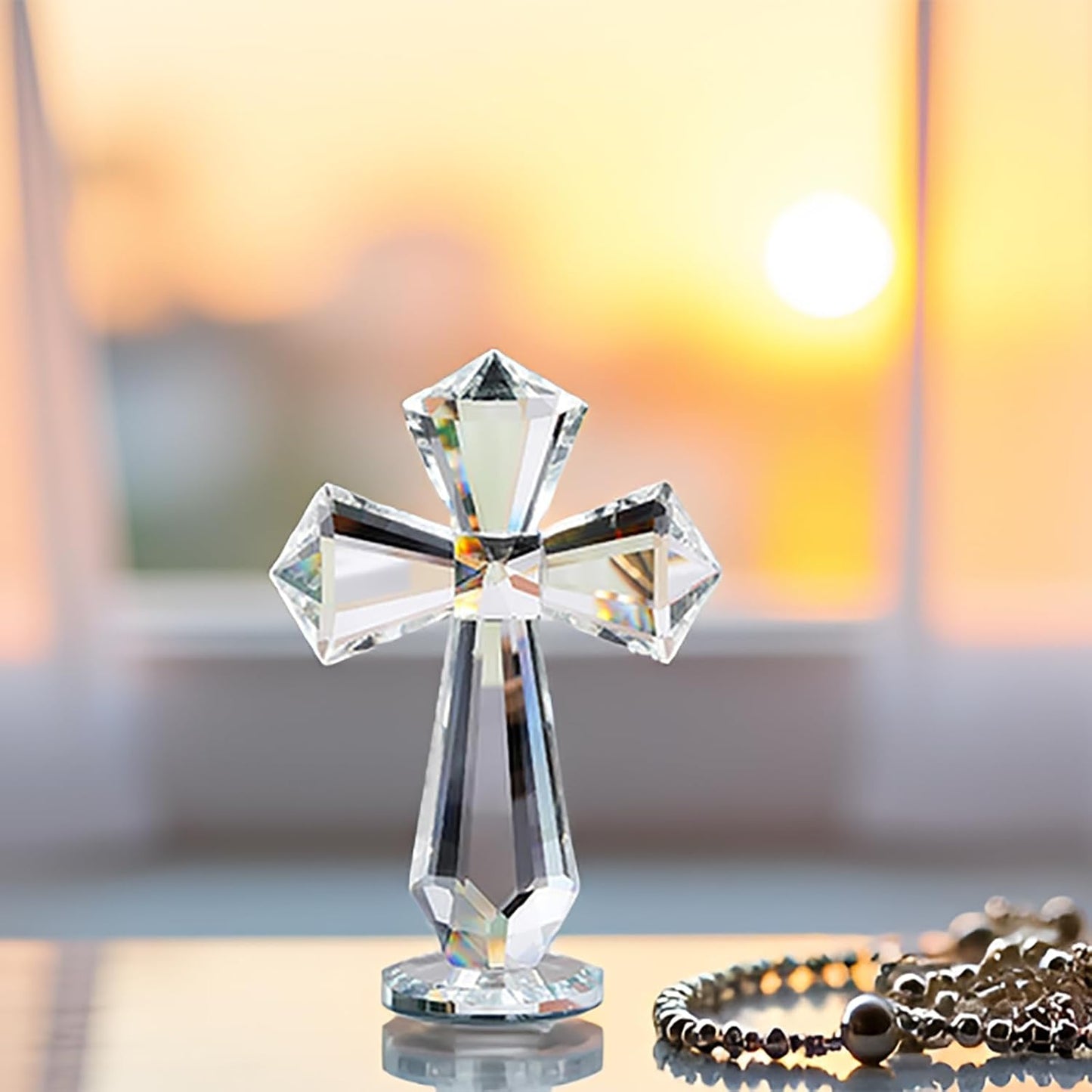 Crystal Cross Figurine Amen Artisan